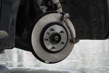 Brand New Brake Discs For Garage Cars. Auto Mechanic
