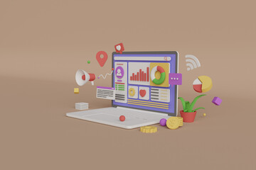 Premium Image Dashboard Illustration 3d Rendering Illustration