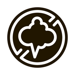 Wall Mural - cloud smog crossed out sign glyph icon vector. cloud smog crossed out sign sign. isolated symbol illustration