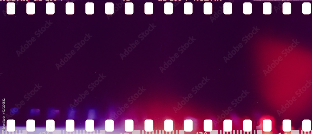 real film strip texture with burn light leaks, abstract background - obrazy, fototapety, plakaty 