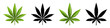 Marijuana leaf or cannabis leaf weed icons