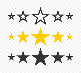 Wall Mural - stars collection. five stars vector icons. rating concept. star in simple flat and lines design. vec