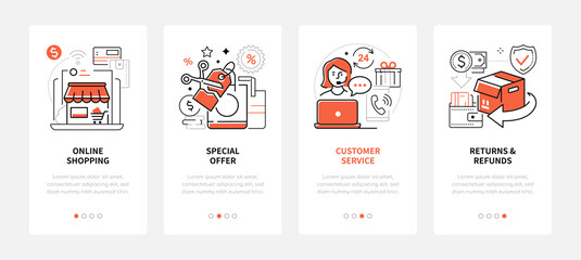 Wall Mural - online shopping - modern line design style web banners