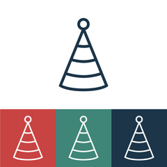 Poster - Line icon with festive hat