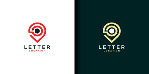 Wall Mural - Letter o io location logo design. icon inspiration