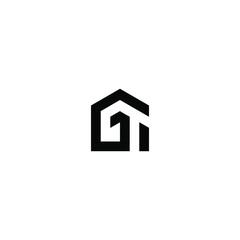 Canvas Print - initials G house logo design