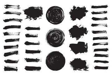 Wall Mural - vector set black paint brush stroke. text boxes. grunge design element.