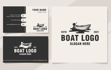 Vintage Boat Logo Template Monogram Style