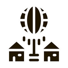 Sticker - houses internet connection glyph icon vector. houses internet connection sign. isolated symbol illustration