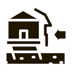 Canvas Print - house demolishes with wind glyph icon vector. house demolishes with wind sign. isolated symbol illustration