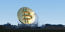 Floating Bitcoin Business Concept, Crypto Currency, Bitcoin Is Growing, Stocks And Investments Are Coming Up 3d Render