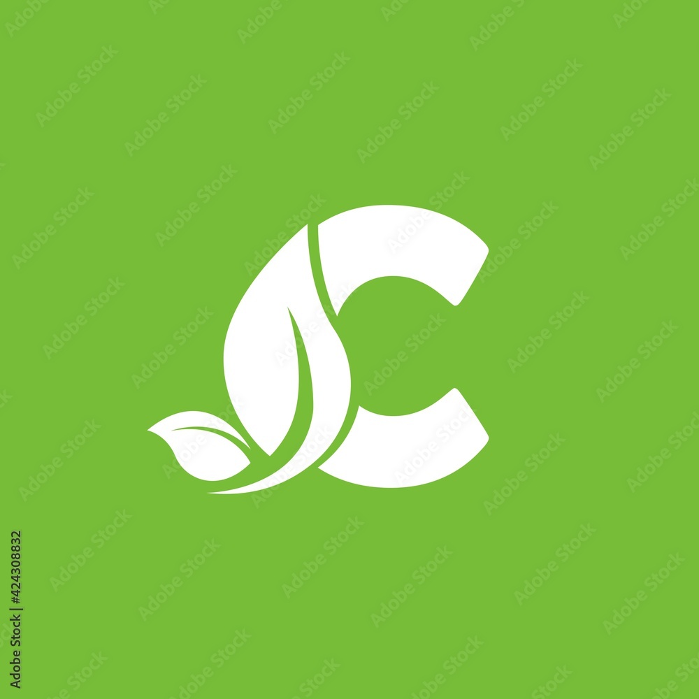 Letter C eco leaves logo icon design template elements Stock Vector ...