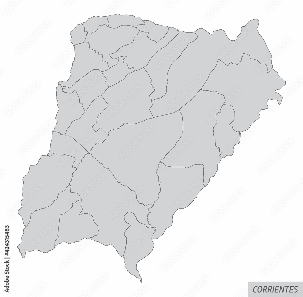 Corrientes Vector Corrientes province administrative map Stock Vector | Adobe Stock
