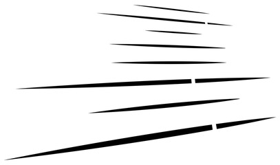Poster - Dashed dynamic lines, stripes. 3D Lines in perspective vanishing with gaps