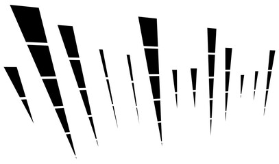 Leinwandbilder - Dashed dynamic lines, stripes. 3D Lines in perspective vanishing with gaps