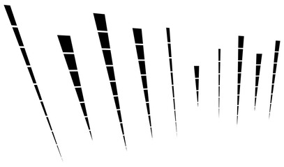 Leinwandbilder - Dashed dynamic lines, stripes. 3D Lines in perspective vanishing with gaps