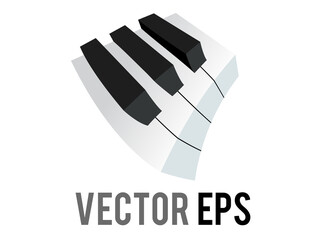 Wall Mural - Vector small section of classic music keyboard icon, showing white, black keys