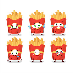 Sticker - French fries cartoon character with sad expression