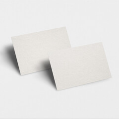 Blank beige business card in front and rear view