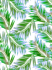  Seamless tropical palm leaves pattern