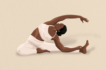 Wall Mural - Yoga head-to-knee pose minimal illustration