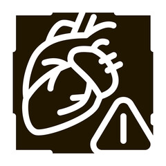 Poster - heart research glyph icon vector. heart research sign. isolated symbol illustration