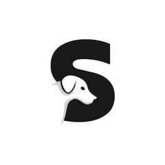 Letter S Dog Logo Design Template Inspiration, Dog Vector, Initial Logo.