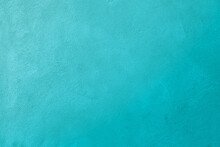 Turquoise Color Concrete Wall Texture Background.