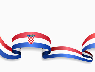 Croatian flag wavy abstract background. Vector illustration.