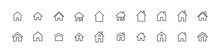 Vector Set Of House Thin Line Icons.
