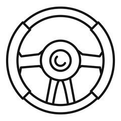 Poster - Auto steering wheel icon, outline style