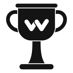 Canvas Print - Arm wrestling cup icon, simple style