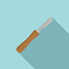 Poster - Carpenter wood knife icon, flat style