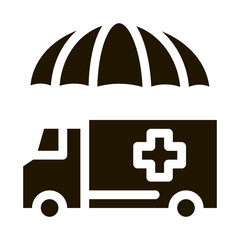 Sticker - emergency ambulance car glyph icon vector. emergency ambulance car sign. isolated symbol illustration