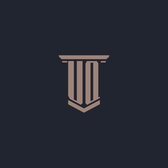 UQ initial monogram logo with pillar style design