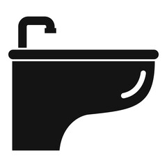 Sticker - Bowl bidet icon, simple style