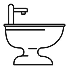 Poster - Domestic bidet icon, outline style