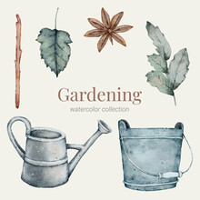 Gardening Hand Paint Watercolor Collection