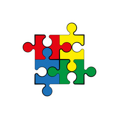 Aufkleber - puzzle jigsaw or autism puzzle piece symbol flat vector icon for apps and websites