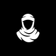 middle east nomads - Bedouin silhouette wearing headscarf - mascot design