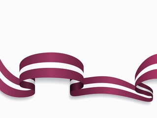 Latvian flag wavy abstract background. Vector illustration.