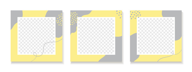 Wall Mural - vector abstract templates for instagram, social media posts. set of trendy minimal square background