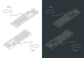 Keyboard isometric drawings