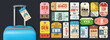 © Pro_Vector - Big set or Retro travel luggage labels, airline tags and baggage tickets. Collection vintage luggage tags.