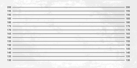 Mugshot background. Police lineup wall with a metric units scale