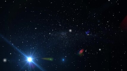 a bright blue star in outer space, the universe.