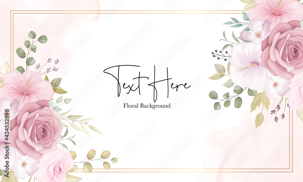 Beautiful soft floral background with dusty pink flowers - obrazy, fototapety, plakaty 