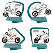 Vector emblems with motorcycles