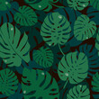 Vector pattern of green leaves
