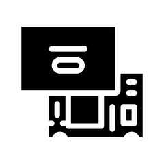 Sticker - laptop mainboard glyph icon vector. laptop mainboard sign. isolated symbol illustration